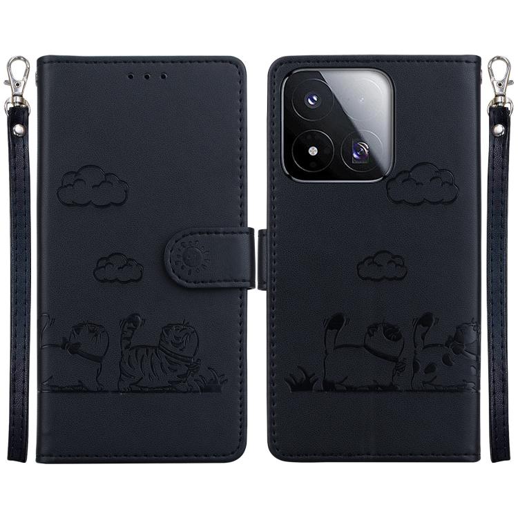 For Xiaomi 17 Max 5G Cute Cats RFID Leather Phone Case(Black)