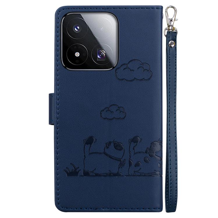 For Xiaomi 17 Max 5G Cute Cats RFID Leather Phone Case(Blue) - Image 3