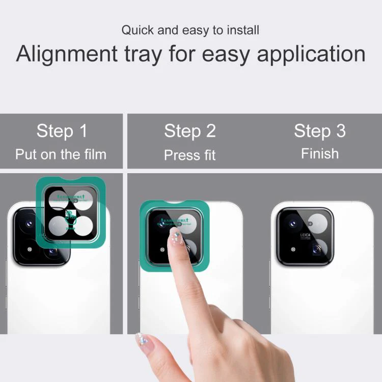 For Xiaomi 17 Max 5G IMAK Black Version HD Glass Rear Camera Lens Film, Self-positioning Version - Image 5
