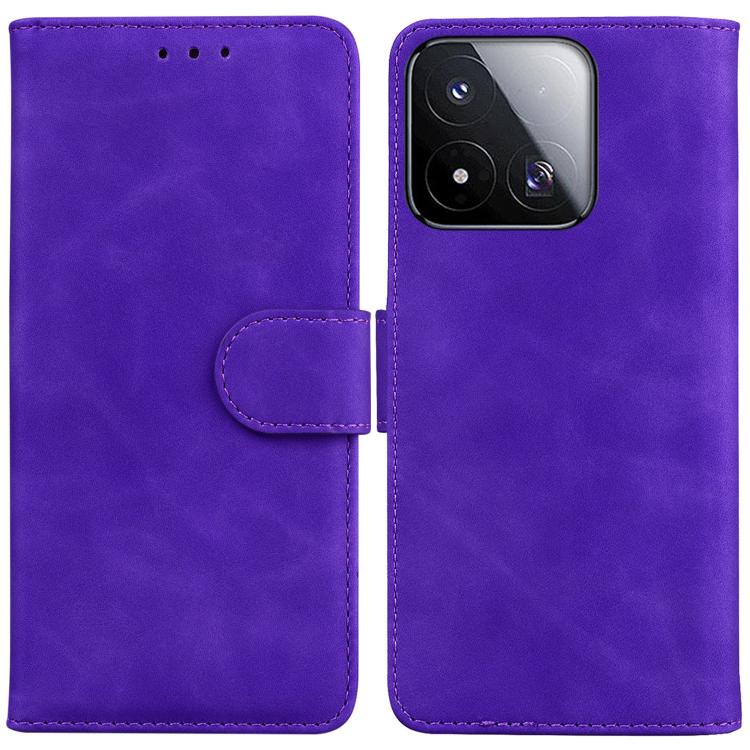 For Xiaomi 17 Max 5G Skin Feel Pure Color Flip Leather Phone Case(Purple)
