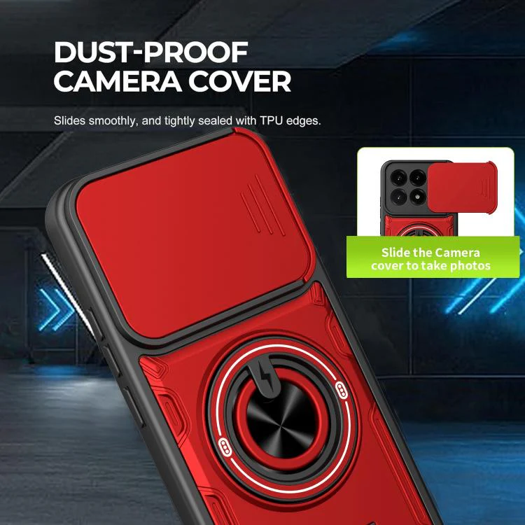 For Xiaomi 17 Multifunctional Sliding Camshield Ring Holder Phone Case(Blue) - Image 5