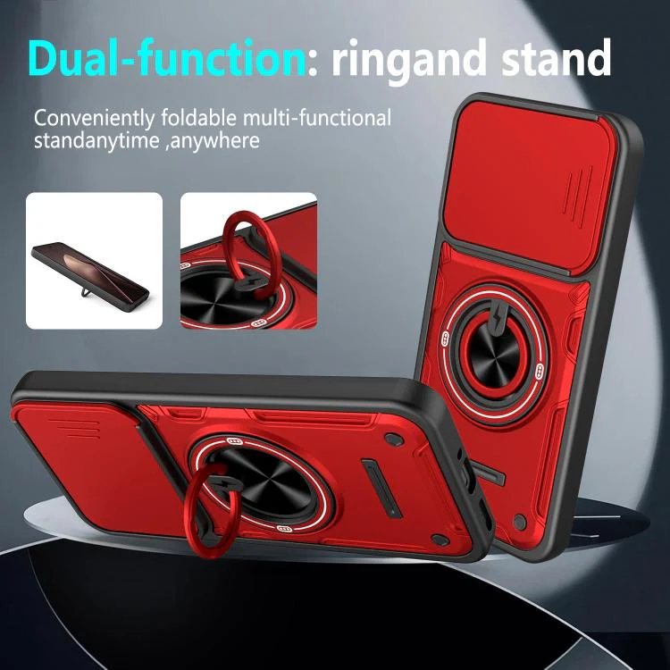For Xiaomi 17 Multifunctional Sliding Camshield Ring Holder Phone Case(Blue) - Image 7