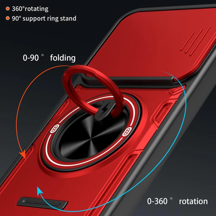 For Xiaomi 17 Multifunctional Sliding Camshield Ring Holder Phone Case(Red) - Image 11