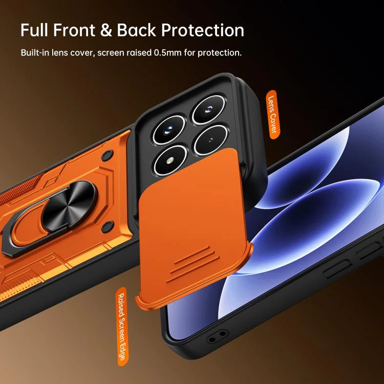 For Xiaomi 17 Nanshan Armor Sliding Camshield Ring Holder Phone Case(Red) - Image 7