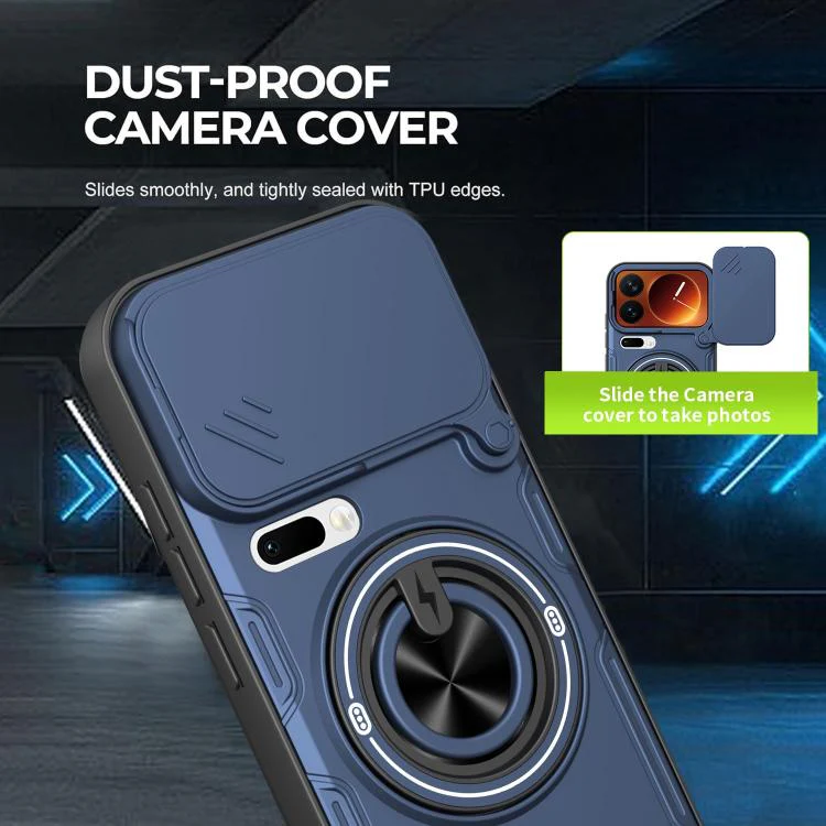 For Xiaomi 17 Pro Max Multifunctional Sliding Camshield Ring Holder Phone Case(Black) - Image 5