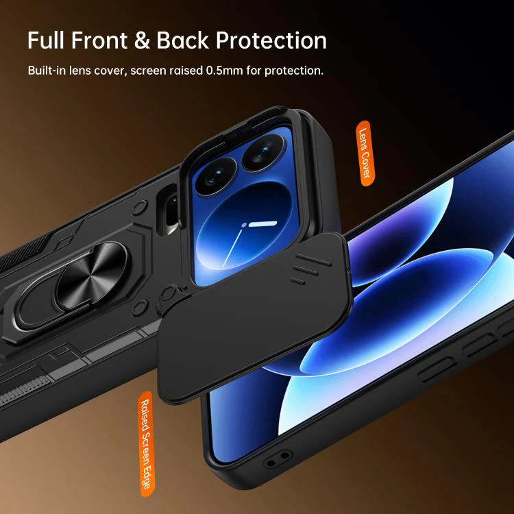 For Xiaomi 17 Pro Max Nanshan Armor Sliding Camshield Ring Holder Phone Case(Blue) - Image 7