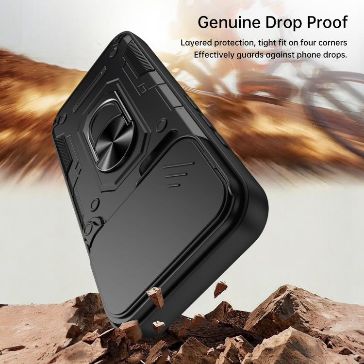 For Xiaomi 17 Pro Max Nanshan Armor Sliding Camshield Ring Holder Phone Case(Orange) - Image 8