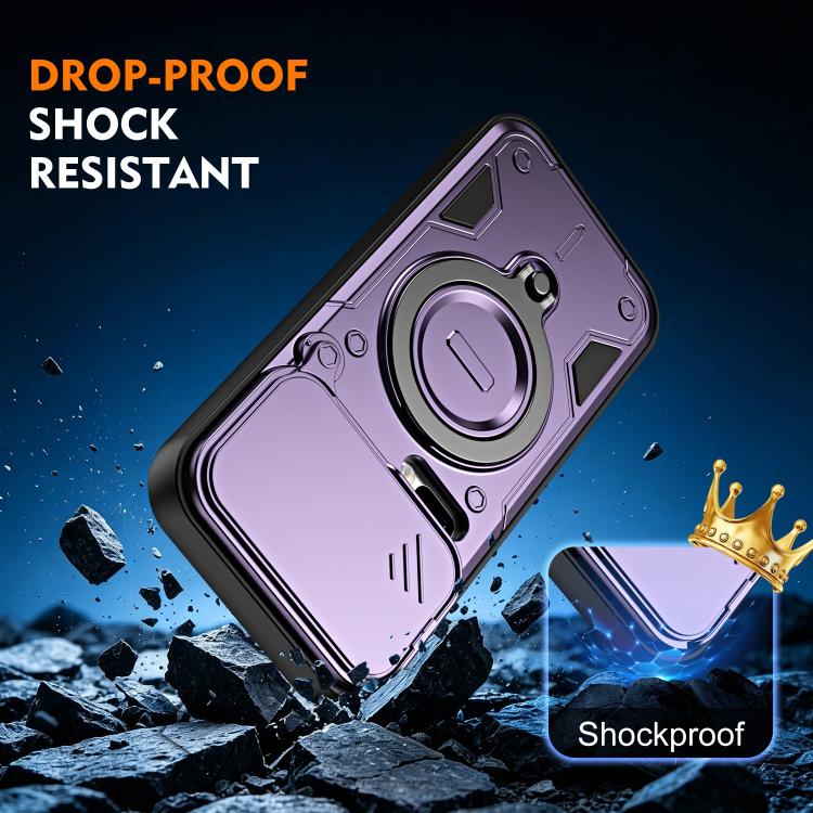 For Xiaomi 17 Pro Max Ring Holder Lens Slide Cover Phone Case(Blue) - Image 8
