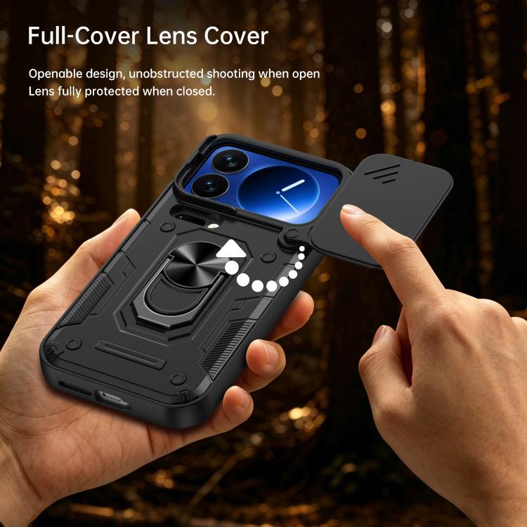 For Xiaomi 17 Pro Nanshan Armor Sliding Camshield Ring Holder Phone Case(Orange) - Image 5