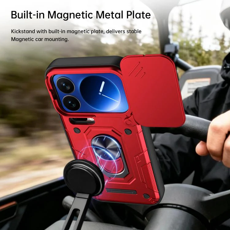 For Xiaomi 17 Pro Nanshan Armor Sliding Camshield Ring Holder Phone Case(Purple) - Image 6