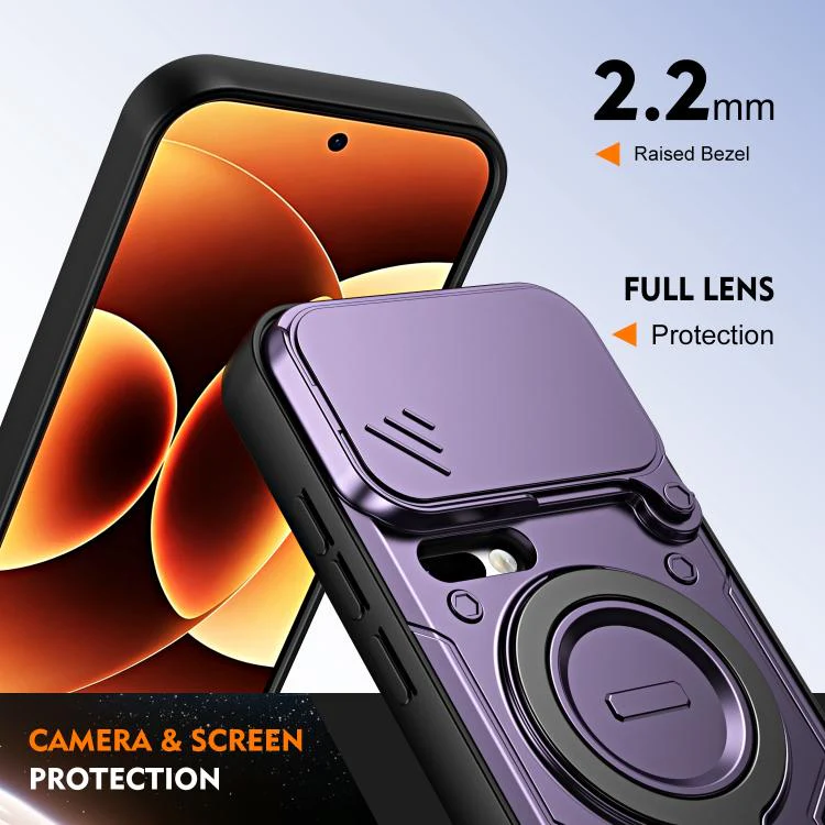 For Xiaomi 17 Pro Ring Holder Lens Slide Cover Phone Case(Black) - Image 6
