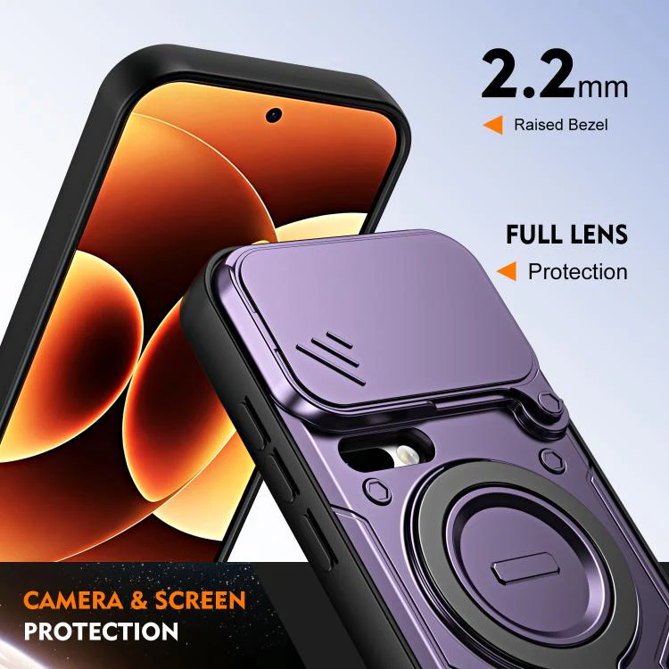 For Xiaomi 17 Pro Ring Holder Lens Slide Cover Phone Case(Orange) - Image 6