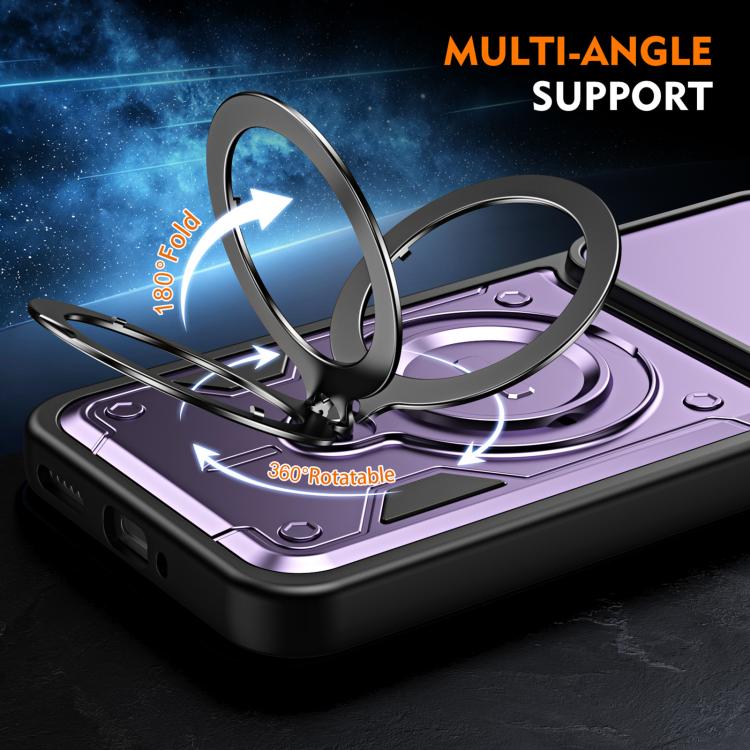 For Xiaomi 17 Ring Holder Lens Slide Cover Phone Case(Orange) - Image 3