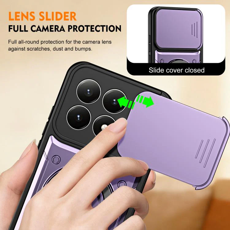 For Xiaomi 17 Ring Holder Lens Slide Cover Phone Case(Orange) - Image 5