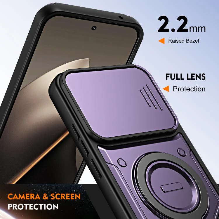 For Xiaomi 17 Ring Holder Lens Slide Cover Phone Case(Orange) - Image 6