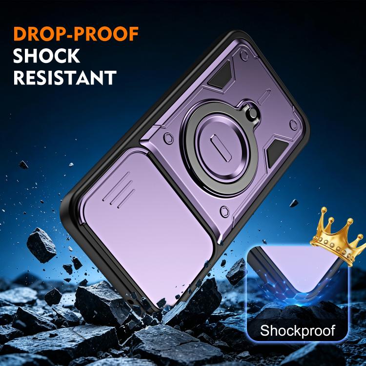 For Xiaomi 17 Ring Holder Lens Slide Cover Phone Case(Purple) - Image 8