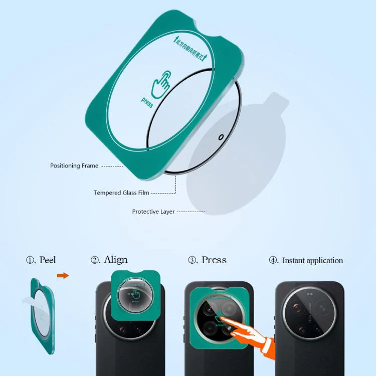 For Xiaomi 17 Ultra 2pcs/Set LeReach TF Series Snap Version HD Wear-Resistant Camera Lens Glass Film(Black) - Image 7