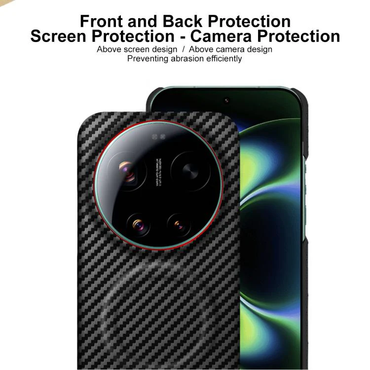 For Xiaomi 17 Ultra by Leica imak Ruiyi Series Red Ring Carbon Fiber Texture Magnetic Phone Case(Black) - Image 7