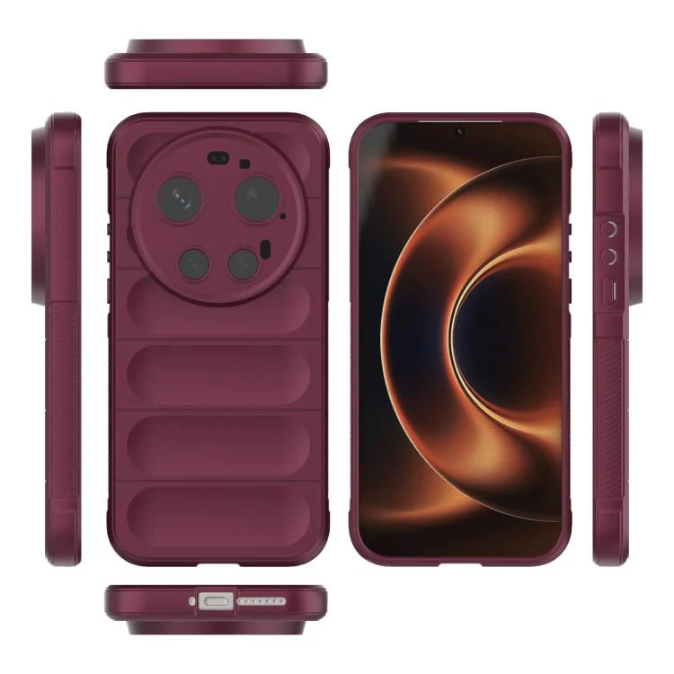 For Xiaomi 17 Ultra Magic Shield TPU + Flannel Phone Case(Wine Red) - Image 3