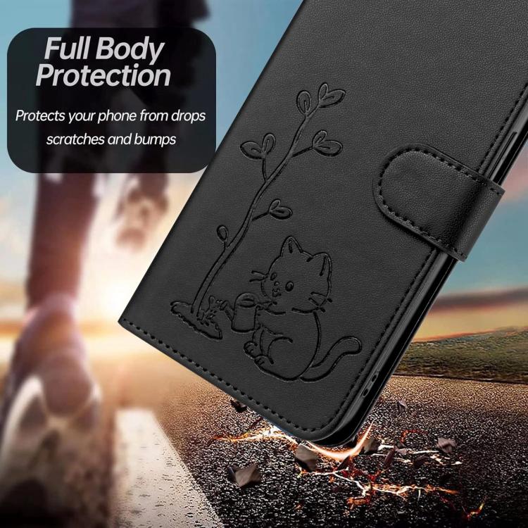 For Xiaomi 17 Ultra YX0014 Cat Watering Tree Buckle Vegan Leather Phone Case with Lanyard(Black) - Image 7