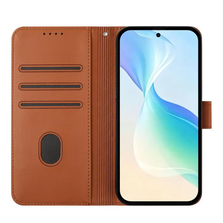 For Xiaomi 17 Ultra YX0014 Cat Watering Tree Buckle Vegan Leather Phone Case with Lanyard(Coffee Brown) - Image 3