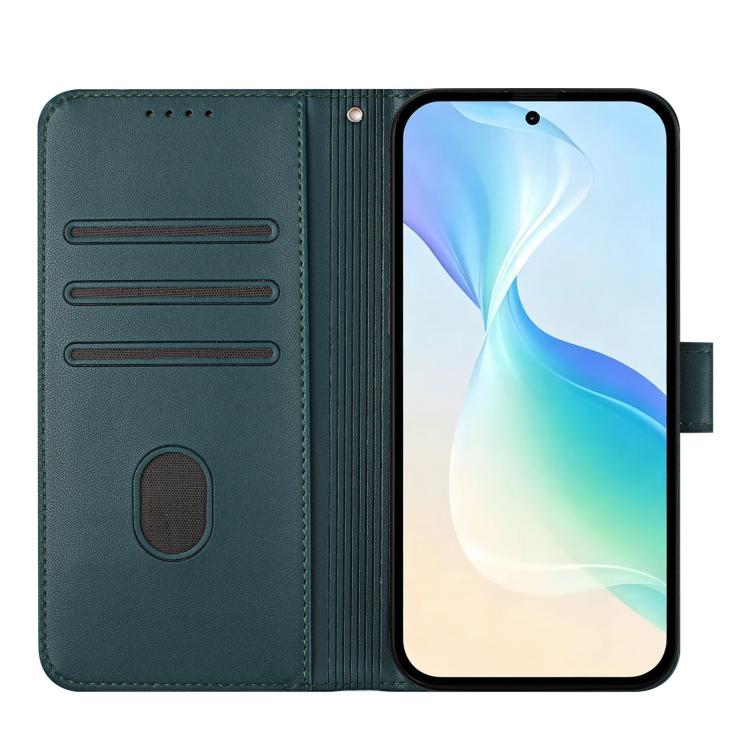For Xiaomi 17 Ultra YX0014 Cat Watering Tree Buckle Vegan Leather Phone Case with Lanyard(Dark Green) - Image 3