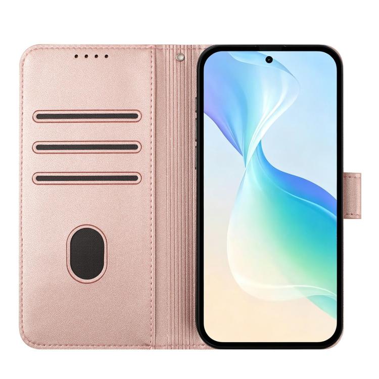 For Xiaomi 17 Ultra YX0014 Cat Watering Tree Buckle Vegan Leather Phone Case with Lanyard(Rose Gold) - Image 3