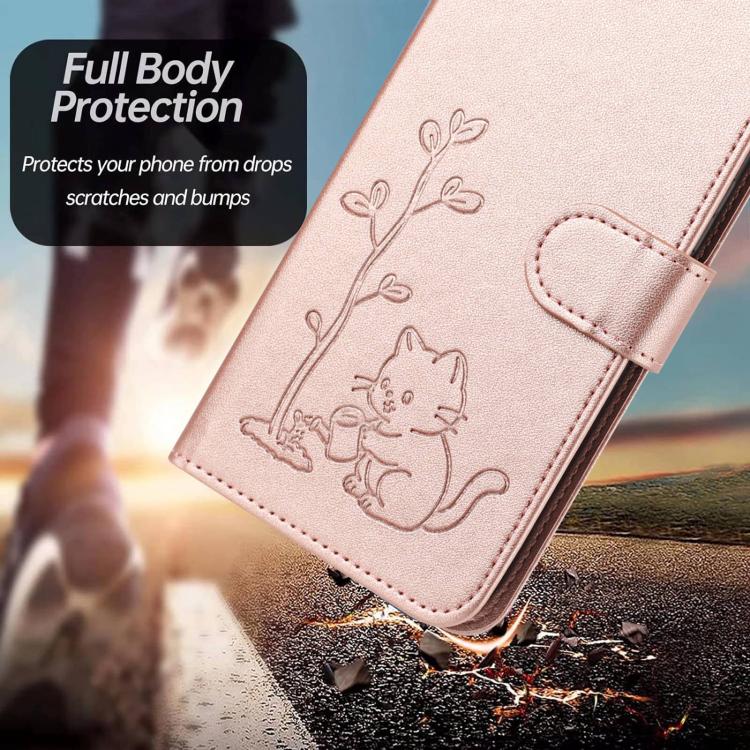For Xiaomi 17 Ultra YX0014 Cat Watering Tree Buckle Vegan Leather Phone Case with Lanyard(Rose Gold) - Image 7