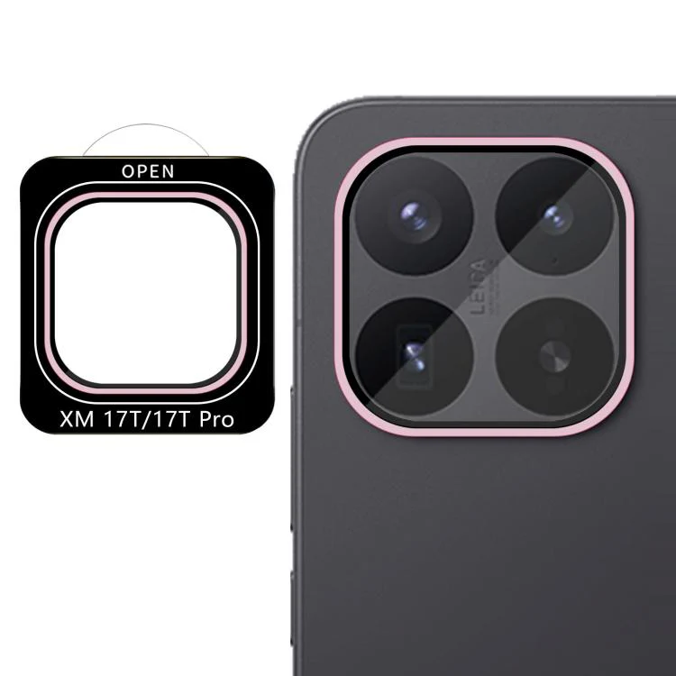 For Xiaomi 17T / 17T Pro 5G Kalebol No Flicker Ultra-Thin Individual Camera Lens Tempered Glass Film(Pink)
