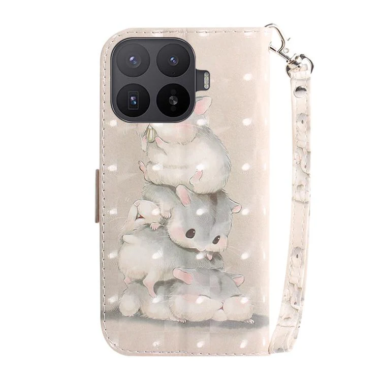 For Xiaomi 17T 5G 3D Colored Flip Leather Phone Case(Squirrels) - Image 3