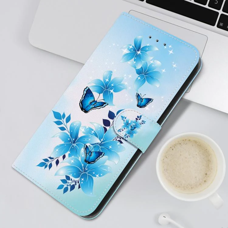 For Xiaomi 17T 5G Crystal Texture Colored Drawing Leather Phone Case(Blue Butterflies) - Image 7
