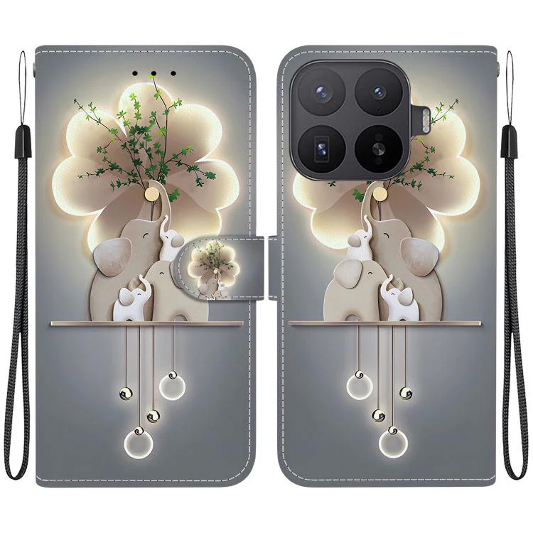 For Xiaomi 17T 5G Crystal Texture Colored Drawing Leather Phone Case(Elephants)