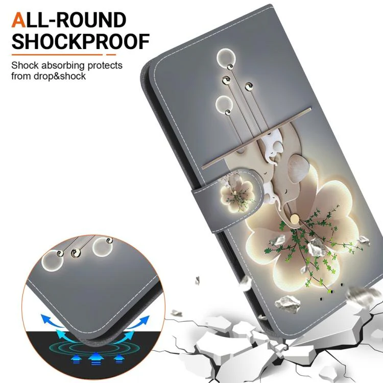 For Xiaomi 17T 5G Crystal Texture Colored Drawing Leather Phone Case(Elephants) - Image 5