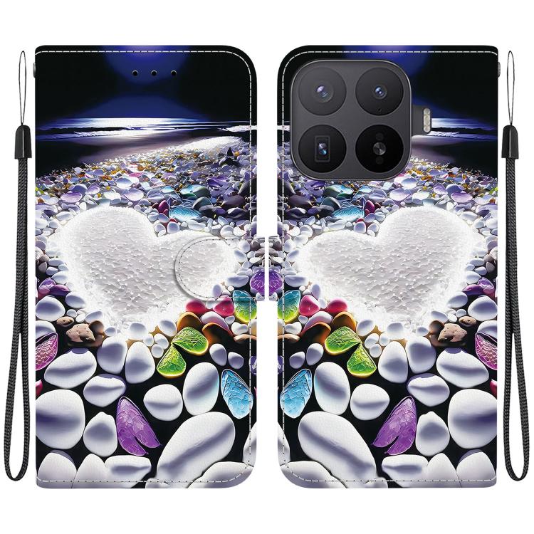 For Xiaomi 17T 5G Crystal Texture Colored Drawing Leather Phone Case(Heart Shaped)