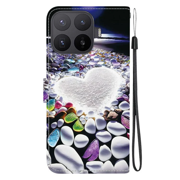 For Xiaomi 17T 5G Crystal Texture Colored Drawing Leather Phone Case(Heart Shaped) - Image 3