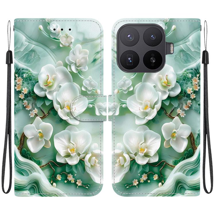 For Xiaomi 17T 5G Crystal Texture Colored Drawing Leather Phone Case(Jade Flowers)