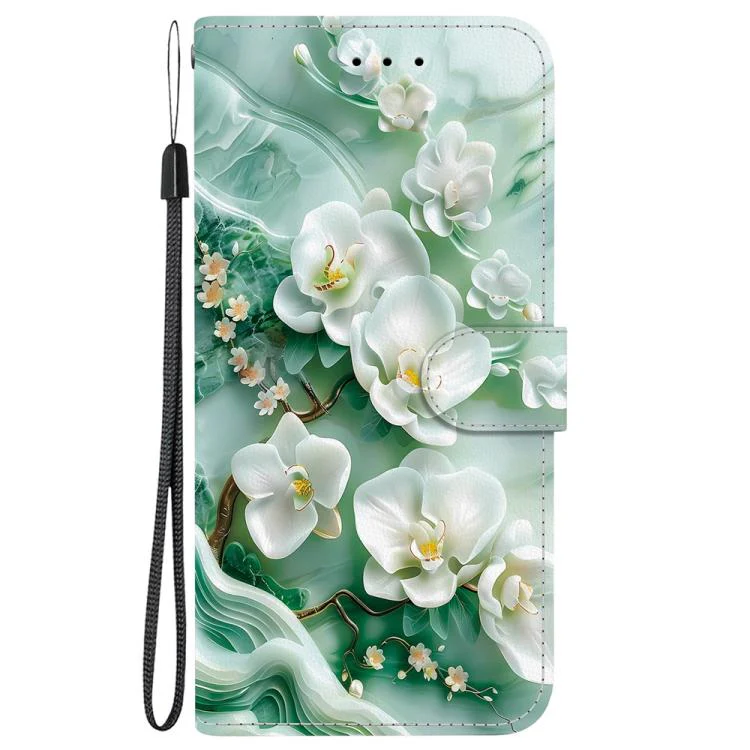 For Xiaomi 17T 5G Crystal Texture Colored Drawing Leather Phone Case(Jade Flowers) - Image 2