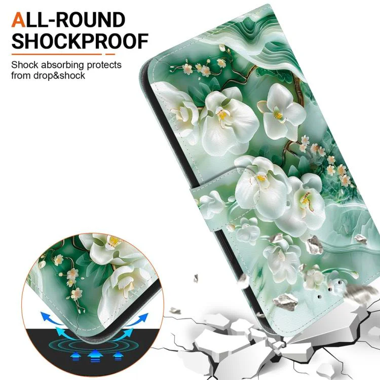 For Xiaomi 17T 5G Crystal Texture Colored Drawing Leather Phone Case(Jade Flowers) - Image 5