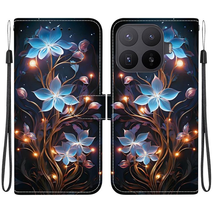 For Xiaomi 17T 5G Crystal Texture Colored Drawing Leather Phone Case(Little Lantern Flower)