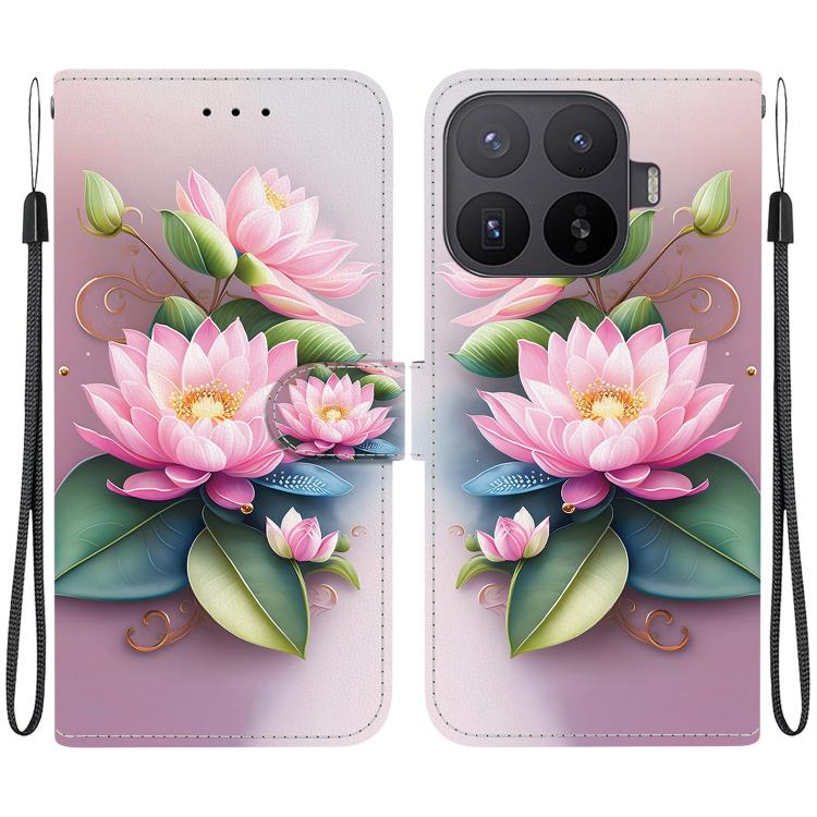 For Xiaomi 17T 5G Crystal Texture Colored Drawing Leather Phone Case(Lotus)