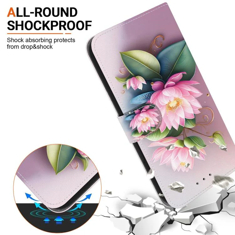 For Xiaomi 17T 5G Crystal Texture Colored Drawing Leather Phone Case(Lotus) - Image 5