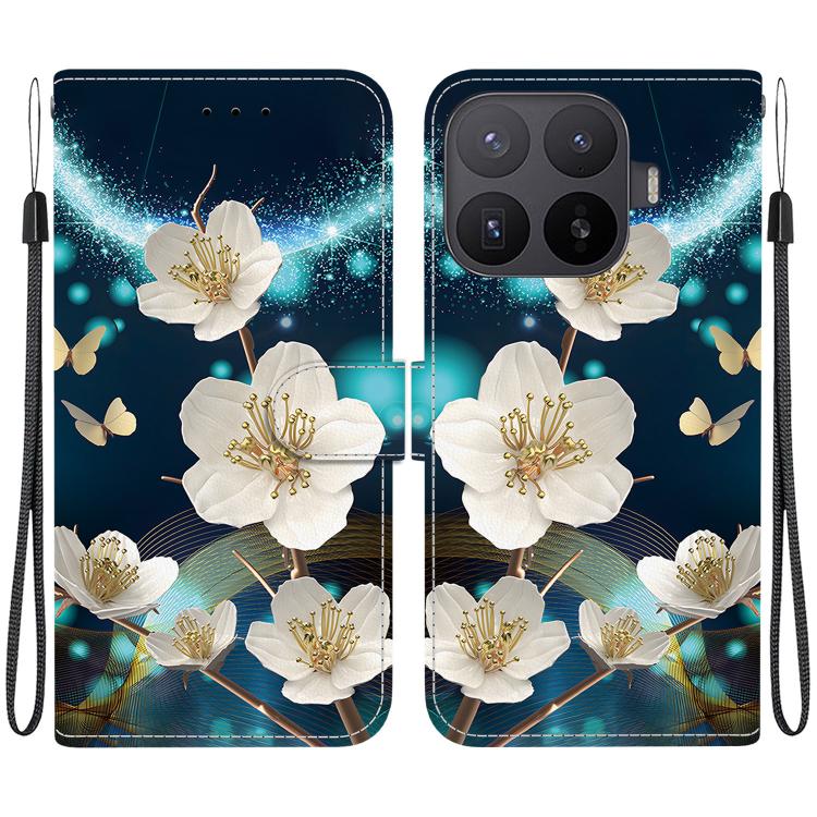 For Xiaomi 17T 5G Crystal Texture Colored Drawing Leather Phone Case(Magnolia)