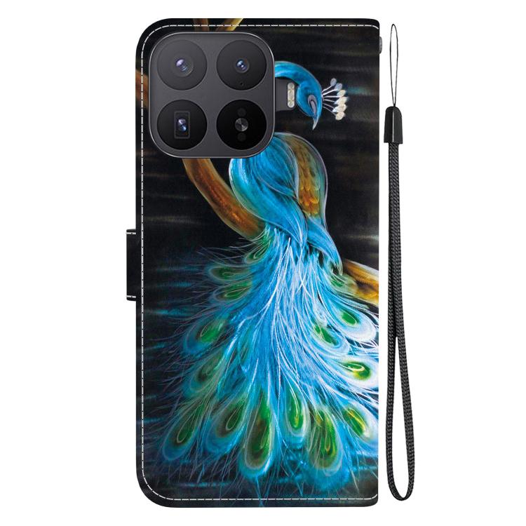 For Xiaomi 17T 5G Crystal Texture Colored Drawing Leather Phone Case(Peacock) - Image 3
