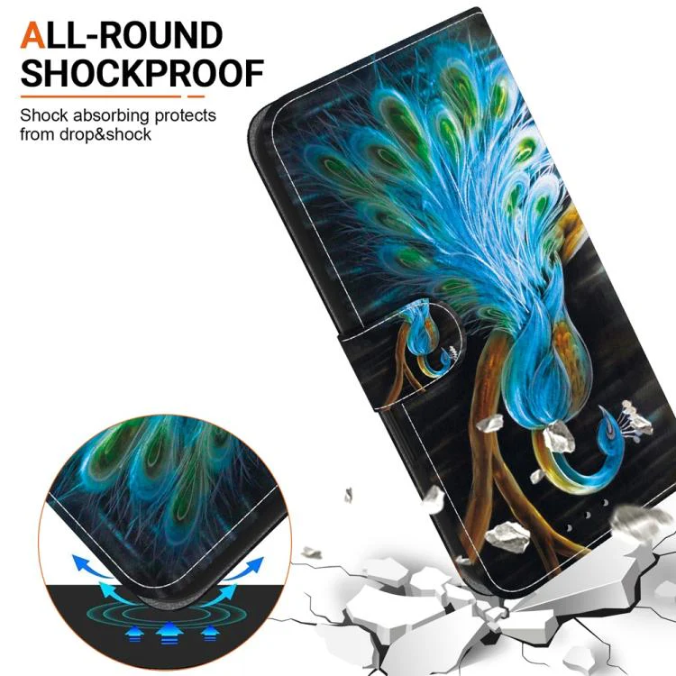 For Xiaomi 17T 5G Crystal Texture Colored Drawing Leather Phone Case(Peacock) - Image 5