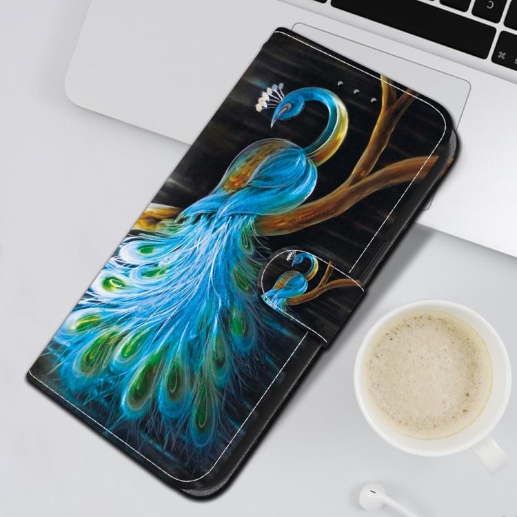 For Xiaomi 17T 5G Crystal Texture Colored Drawing Leather Phone Case(Peacock) - Image 7