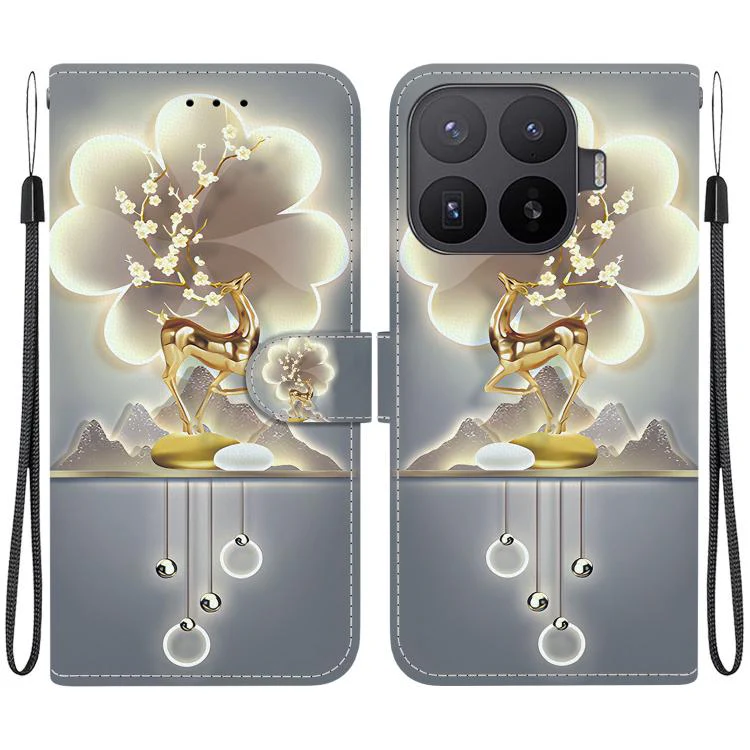 For Xiaomi 17T 5G Crystal Texture Colored Drawing Leather Phone Case(Sika Deer)