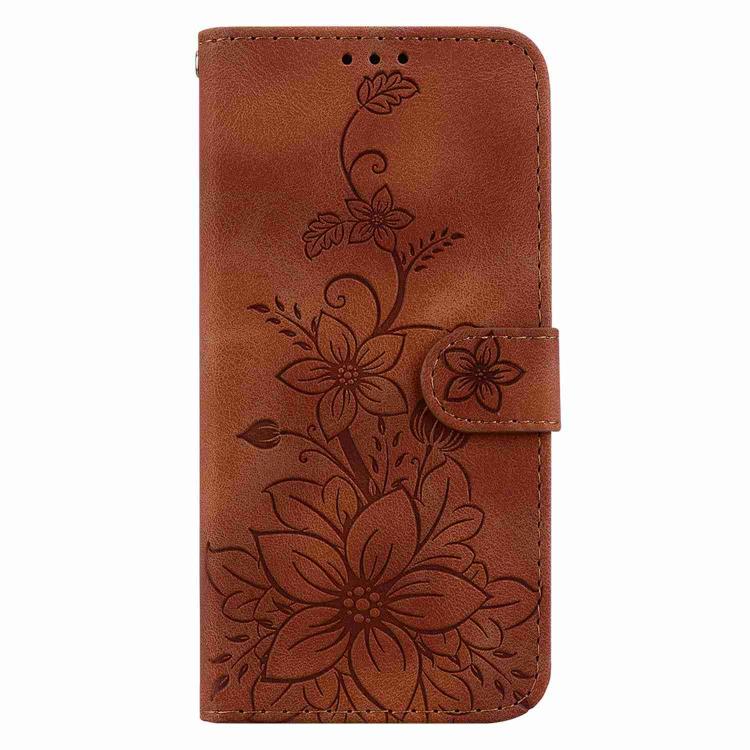 For Xiaomi 17T 5G Lily Embossed Leather Phone Case(Brown) - Image 2