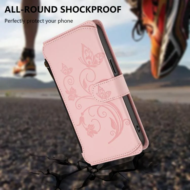 For Xiaomi 17T Pro 5G Butterfly Love Flower Multi-card Zipper Wallet Leather Phone Case(Pink) - Image 5