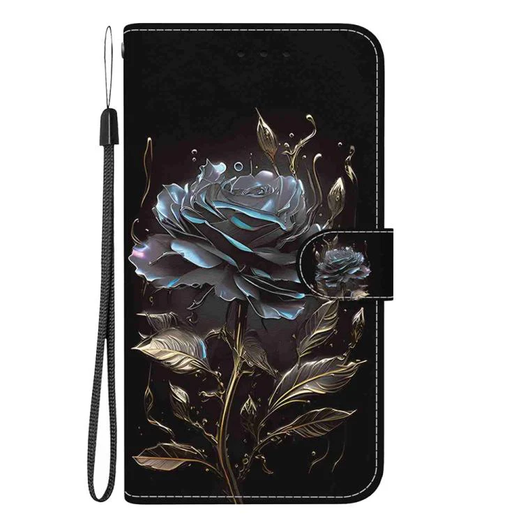 For Xiaomi 17T Pro 5G Crystal Texture Colored Drawing Leather Phone Case(Black Rose) - Image 2