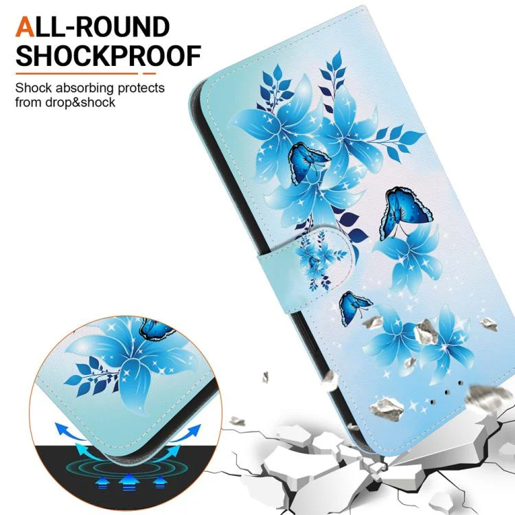 For Xiaomi 17T Pro 5G Crystal Texture Colored Drawing Leather Phone Case(Blue Butterflies) - Image 5